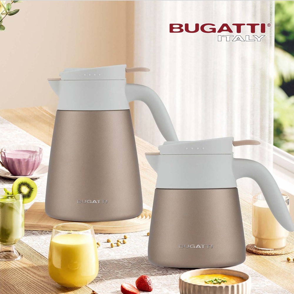 BUGATTI Tabletop Stainless Steel Thermos Flask 1000ml Soft Cherry Pink