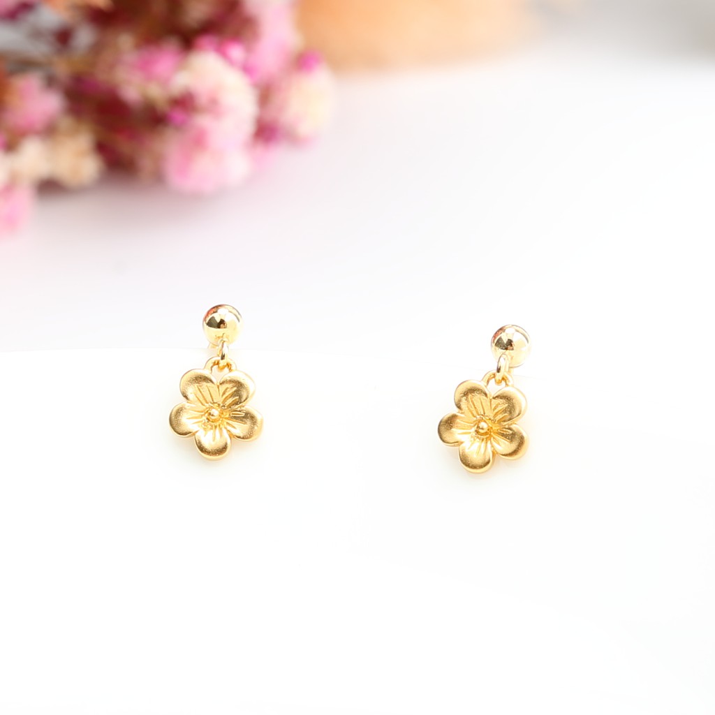【Angel & Me】梅花 Plum Flower 14KGF 包金/注金 耳環 耳夾 一對 情人節 禮物, , large