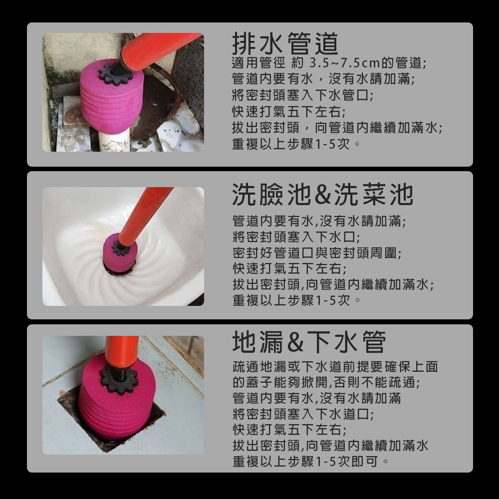 【HANLIN】1PT 馬桶疏通器 強大氣壓 一拉一推 輕鬆疏通 打氣一炮通 水管疏通器 強力高壓 馬桶 水槽 地漏 排水管 下水道 疏通神器, , large