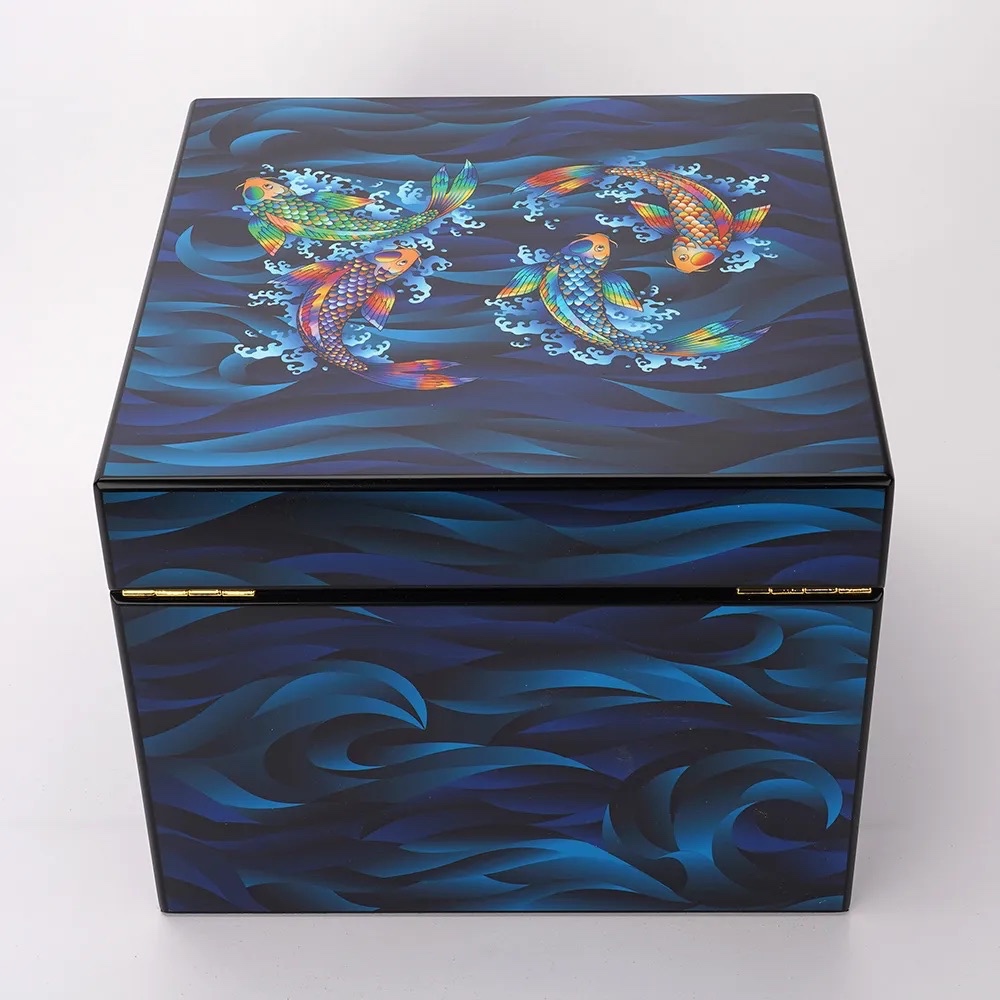 S.T.Dupont 都彭 錦鯉圖系列 方形雪茄盒 001397, , large