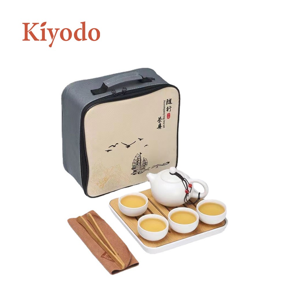 KIYODO白玉一壺四杯茶具組, , large