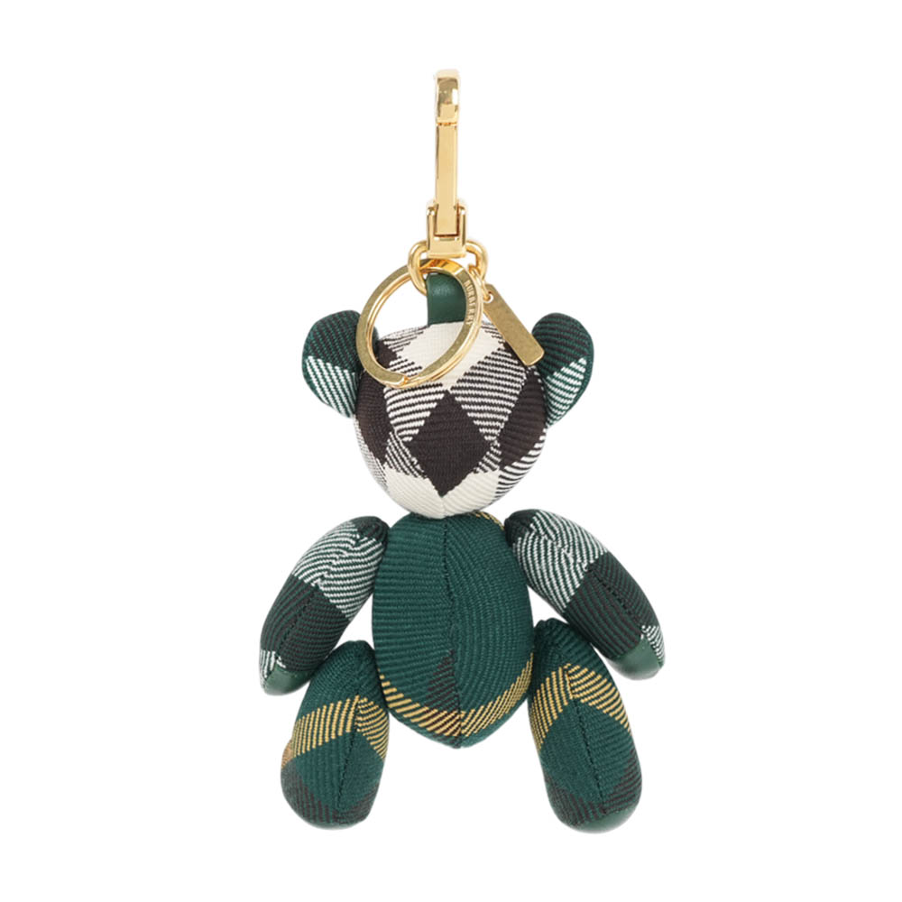 BURBERRY Thomas 經典格紋泰迪熊吊飾/Key圈(長春藤綠), , large