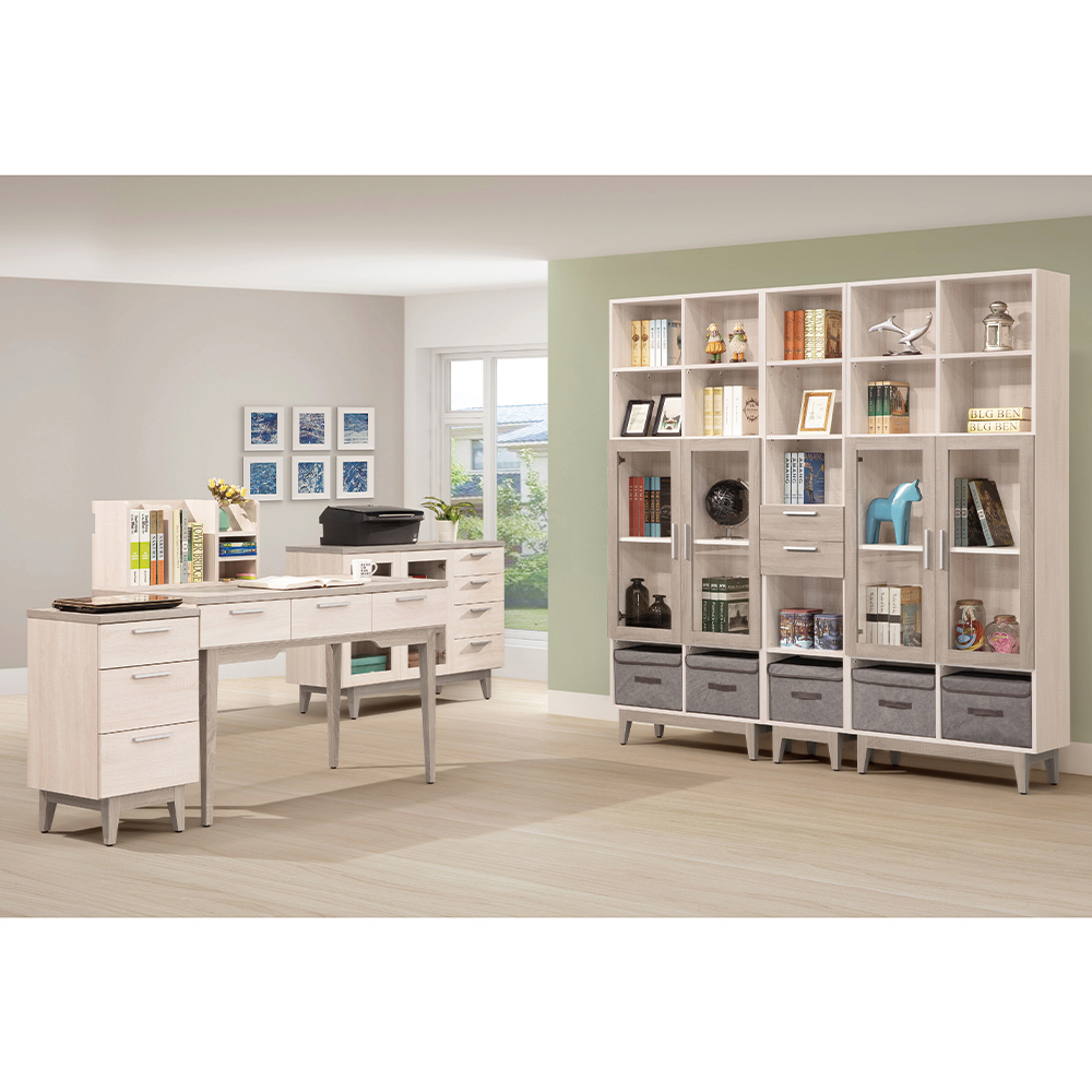 【唯熙傢俱】海瑟薇雙色6.7尺書櫃, , large