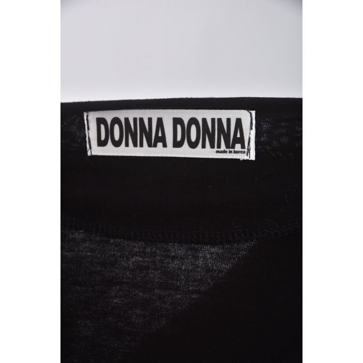 (S) donna donna韓牌質感V領黑色長袖上衣二手衣, , large
