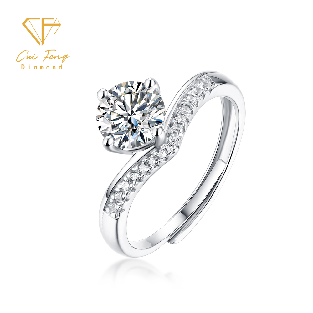 【CF鑽飾】戒指《1克拉男女對戒 奢華G》莫桑鑽 純銀 鑽戒, , large