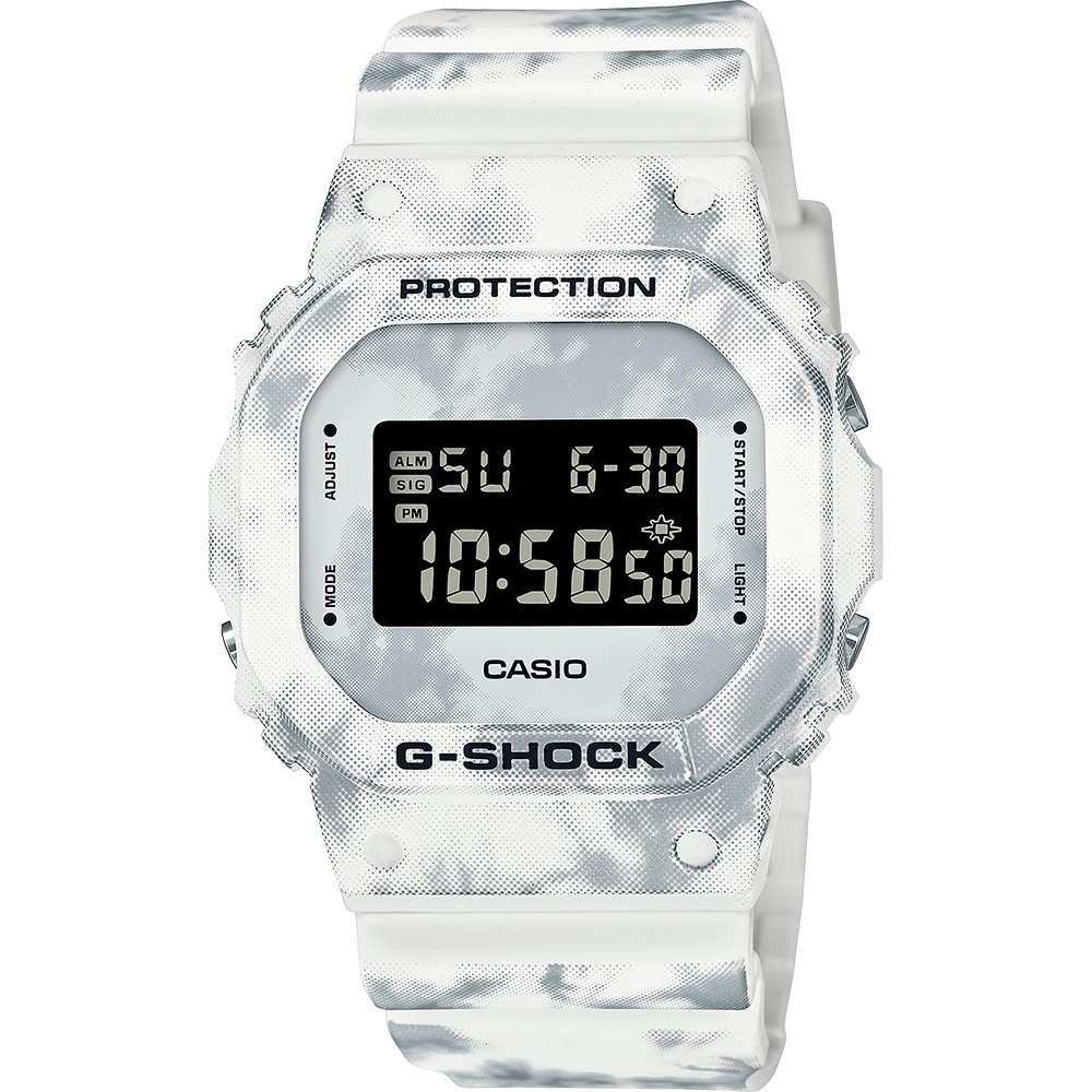 CASIO 卡西歐 G-SHOCK 冬季森林 雪地迷彩手錶 DW-5600GC-7, , large