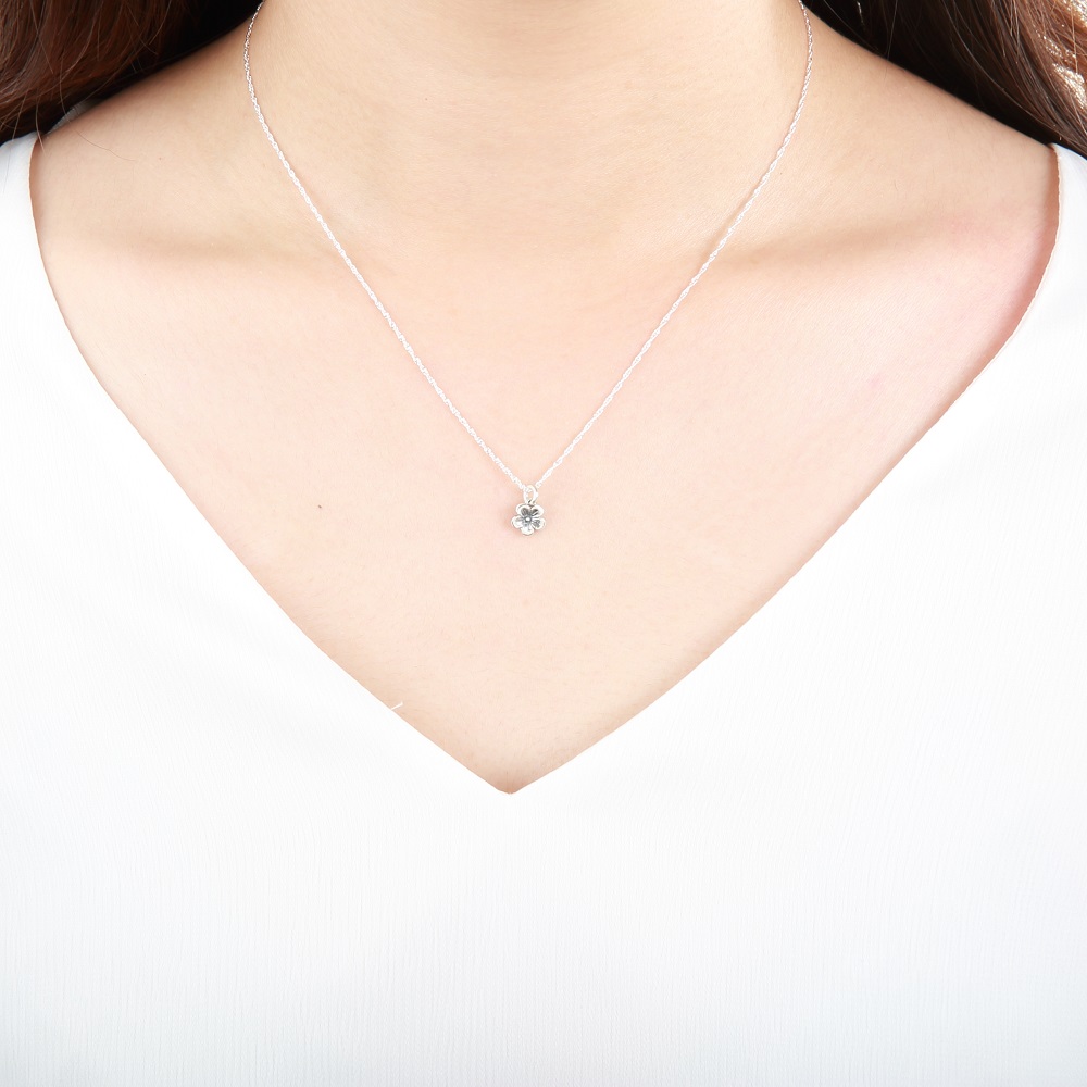 【Angel & Me】Plum flower s925 sterling silver necklace Valentine's Day gift, , large