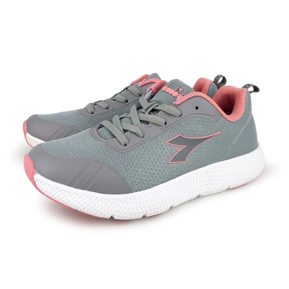 DIADORA迪亞多那 女專業輕量慢跑鞋 女運動鞋 女鞋 護趾 輕盈 透氣 吸濕 排汗 Q彈 緩震 減壓 止滑 灰 黑, , large