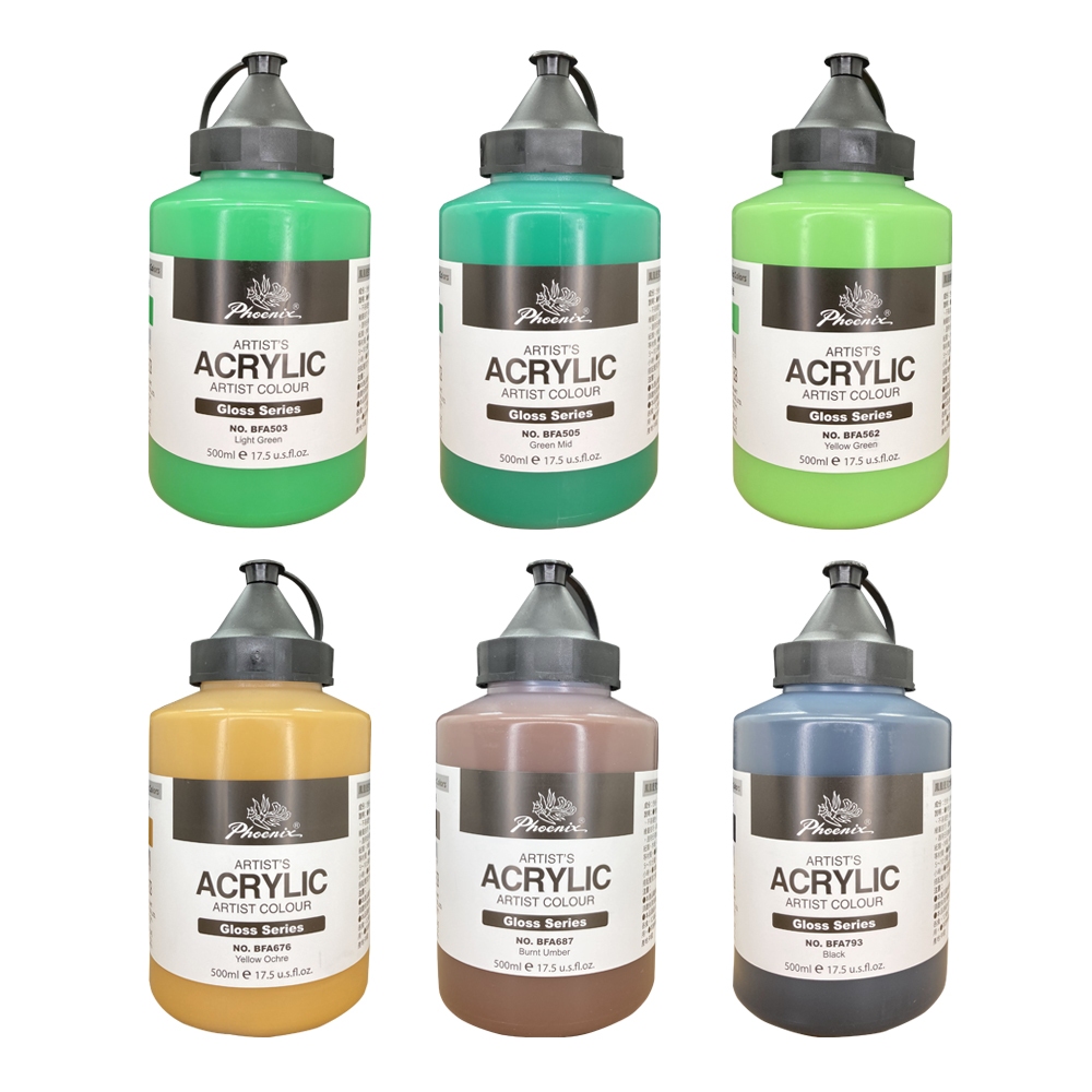*需預訂*超取最多5瓶 AP鳳凰亮光壓克力顏料500ml (單瓶) 共18色304橙色, , large