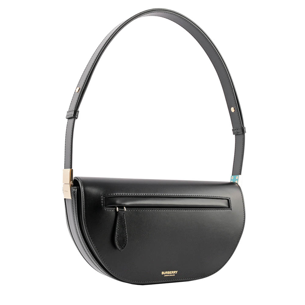 BURBERRY Olympia 小牛皮小型肩背包/黑色, , large