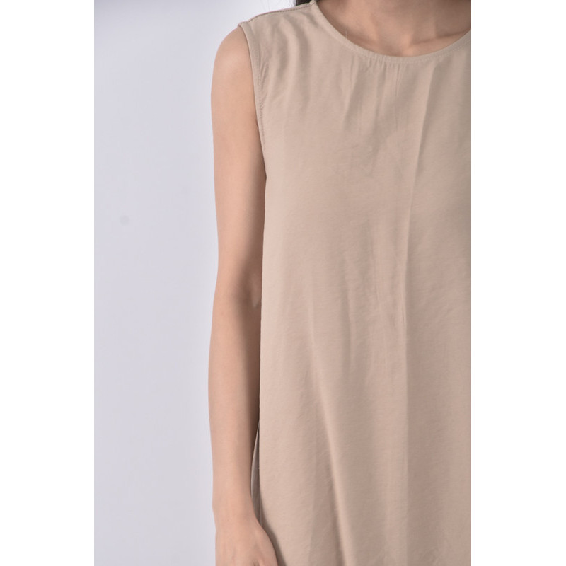 (S) hinota質感無袖棕色洋裝二手衣, , large
