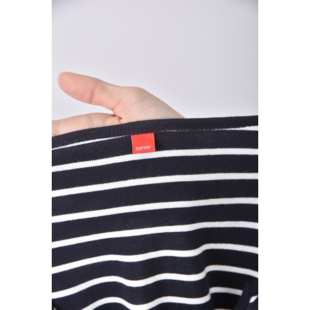 (S) esprit質感條紋藍色短袖上衣二手衣, , large