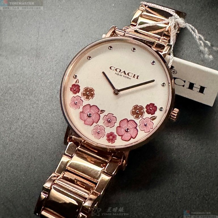 [星晴錶業]COACH手錶,36mm,CH00202白色錶面玫瑰金錶殼玫瑰金色精鋼錶帶款, , large