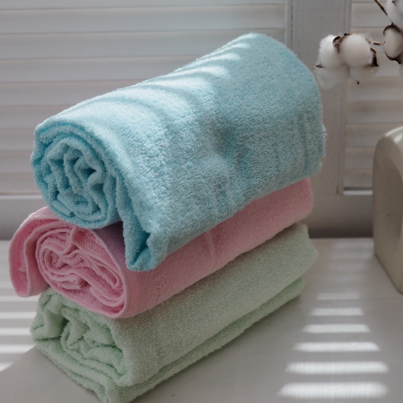 [Kaimei Cotton] 6-pack Random Excellence MIT Taiwan Made 8-ounce Thick Solid Color Pure Cotton Absorbent Large Bath Towel, , large