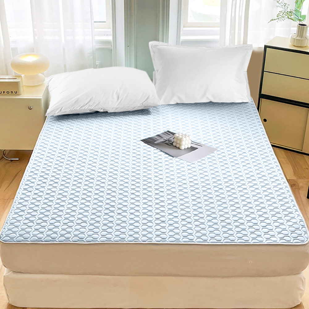 【寢室安居】石墨烯x極凍秒感涼墊 152*190cm 亮青藍｜極速降溫 、親膚舒壓，夏日節能省電首選, , large