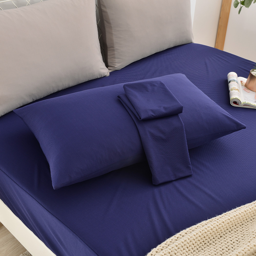 【FOCA】Illusory blue | Professional nursing grade 100% ultra waterproof mattress protector - Double extra large, , large