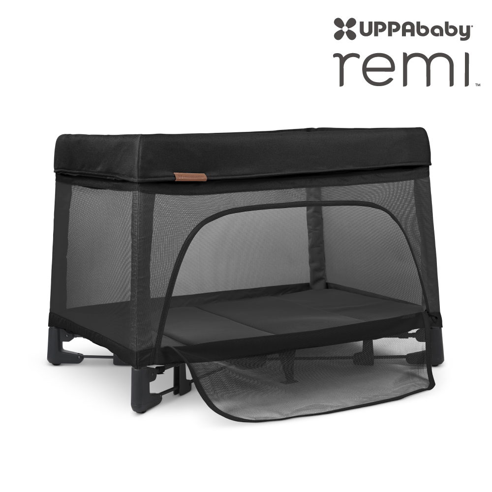 【UPPAbaby】Remi多功能嬰兒床(黑色啞光)+尿布台+贈置物袋, , large