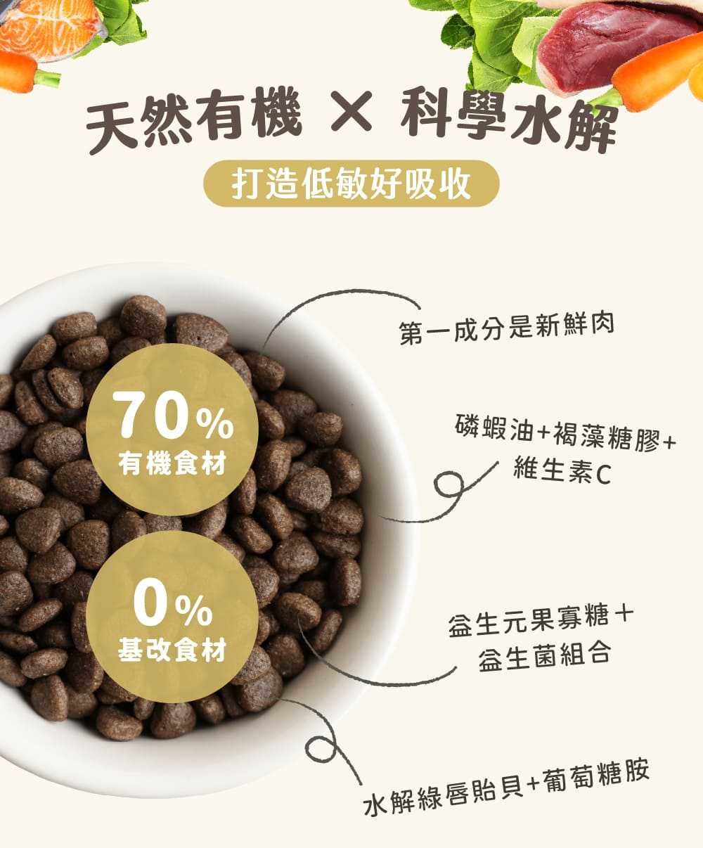 【拉拉寵物小舖】心寵 狗飼料 全齡犬水解鴨肉【關節保健】2公斤 水解蛋白飼料 無穀 有機食譜, , large