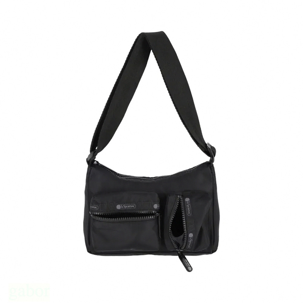 LeSportsac CARGO SMALL SHOULDER BAG 小型多口袋肩背包 -墨黑工裝風, , large