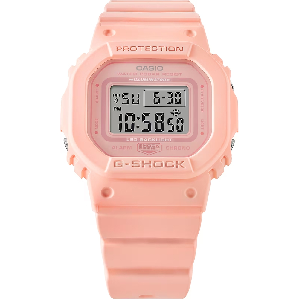 CASIO 卡西歐 G-SHOCK 珊瑚粉橘方形女錶 GMD-S5600BA-4, , large