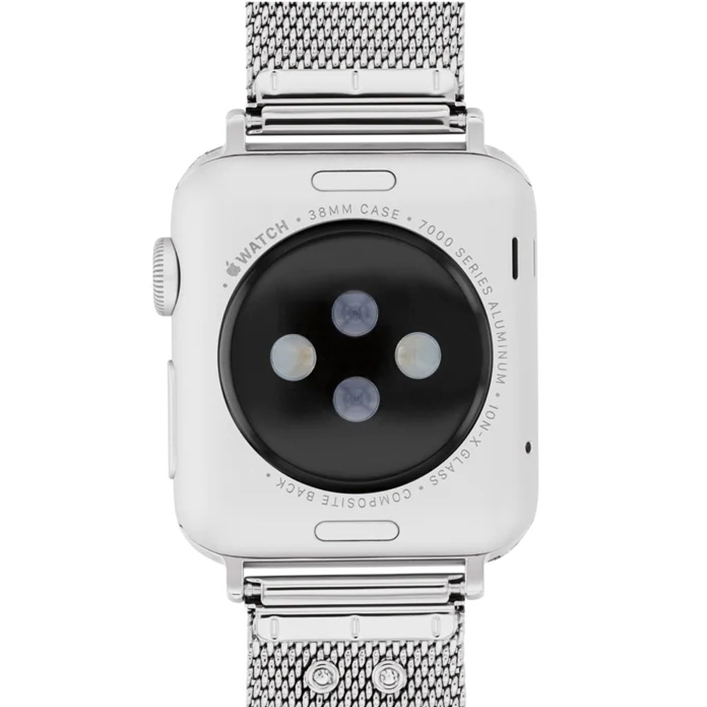 COACH Apple Watch 錶帶 38/40/41mm 適用 米蘭鍊帶 C字愛心錶帶-銀色(不含手錶), , large