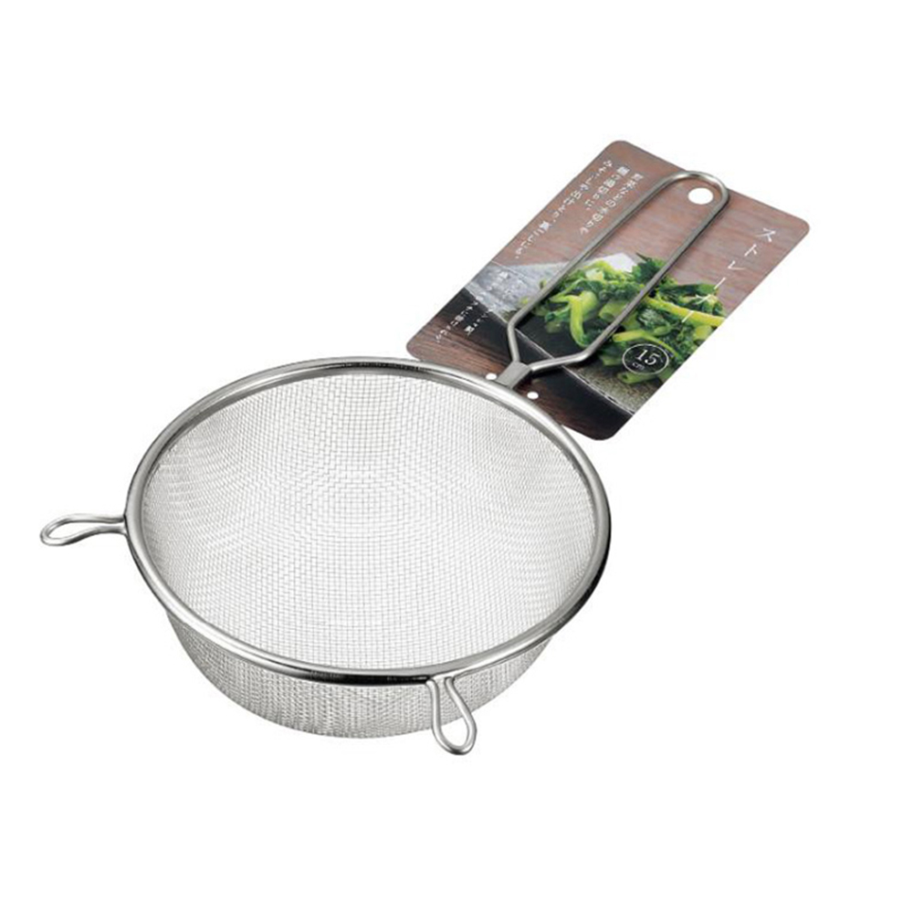 【生活好室】日本設計 不鏽鋼 雙耳設計 可勾掛濾網(15cm) 湯勺 過濾 篩子 味噌瓢 過濾雜質 過篩麵粉網 油撈勺, , large