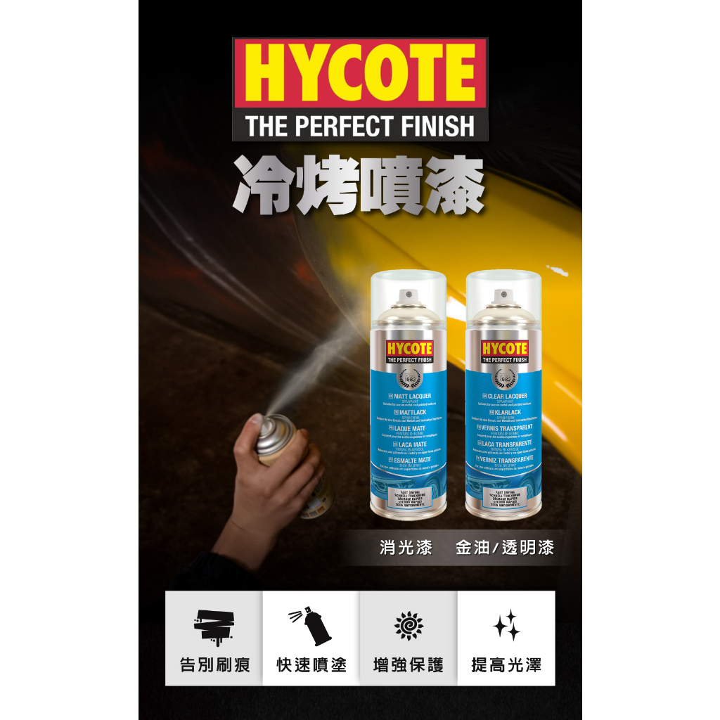 英國Hycote 冷烤噴漆(消光漆/金油透明漆), , large