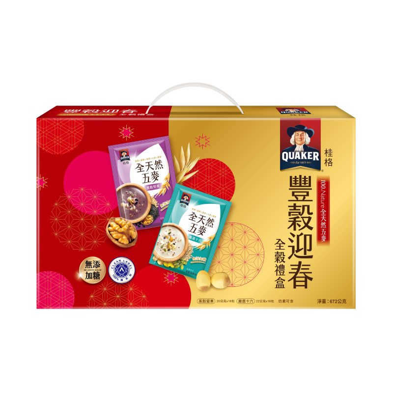 桂格全天然五麥全穀禮盒 672g, , large