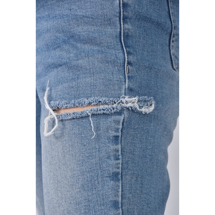 (L) net丹寧牛仔棉質緊身藍色長褲二手衣, , large