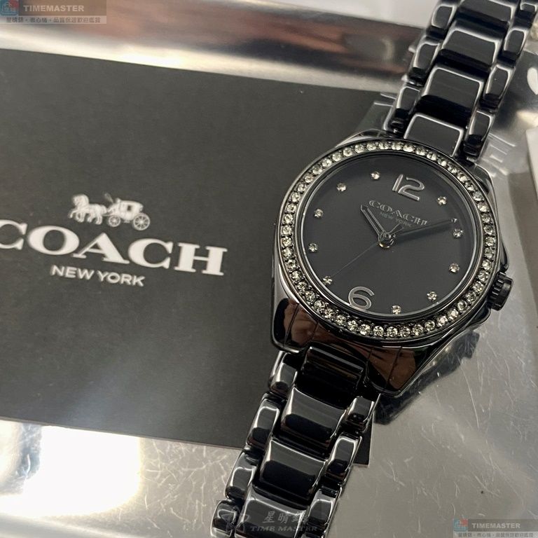 [星晴錶業]COACH手錶,28mm,CH00131黑色錶面黑錶殼深黑色陶瓷錶帶款, , large