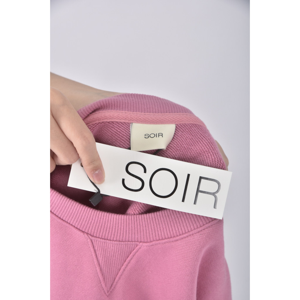 (F) soir質感棉質純棉粉色長袖上衣二手衣, , large