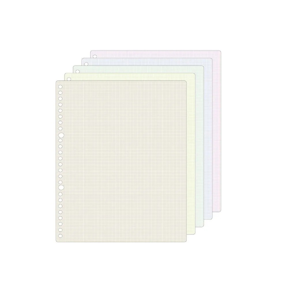 日本maruman 26孔方格彩色活頁紙/ B5/ 彩/ 5mm(MAR L1232-99), , large