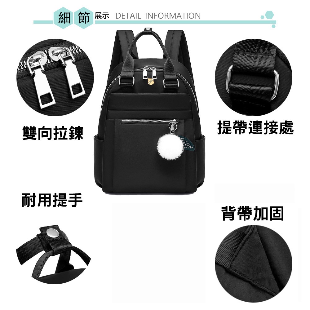 SPRING-尼龍後背包輕量多隔層大容量手提包後背包-多色, , large