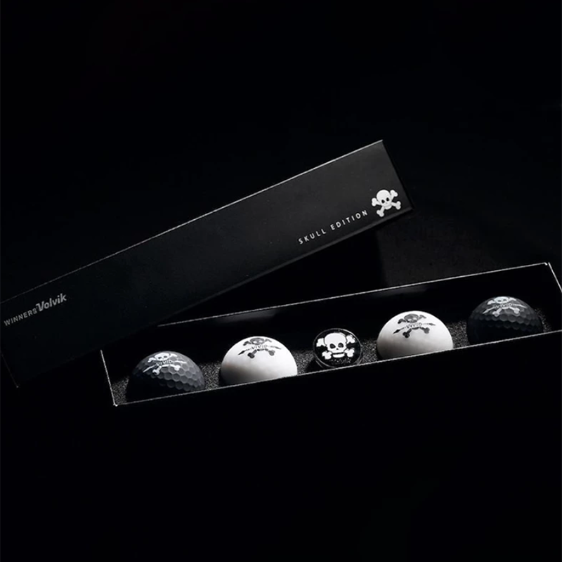 Volvik Skull Golf Ball Gift Set – 4 Balls + Ball Marker, , large