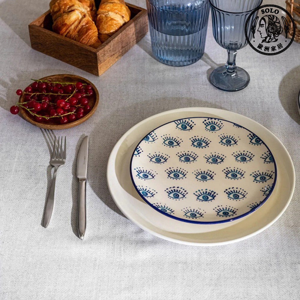 【SOLO Vintage】LCW Home 21cm Guardian Evil Eye Plate Made in Turkey, , large