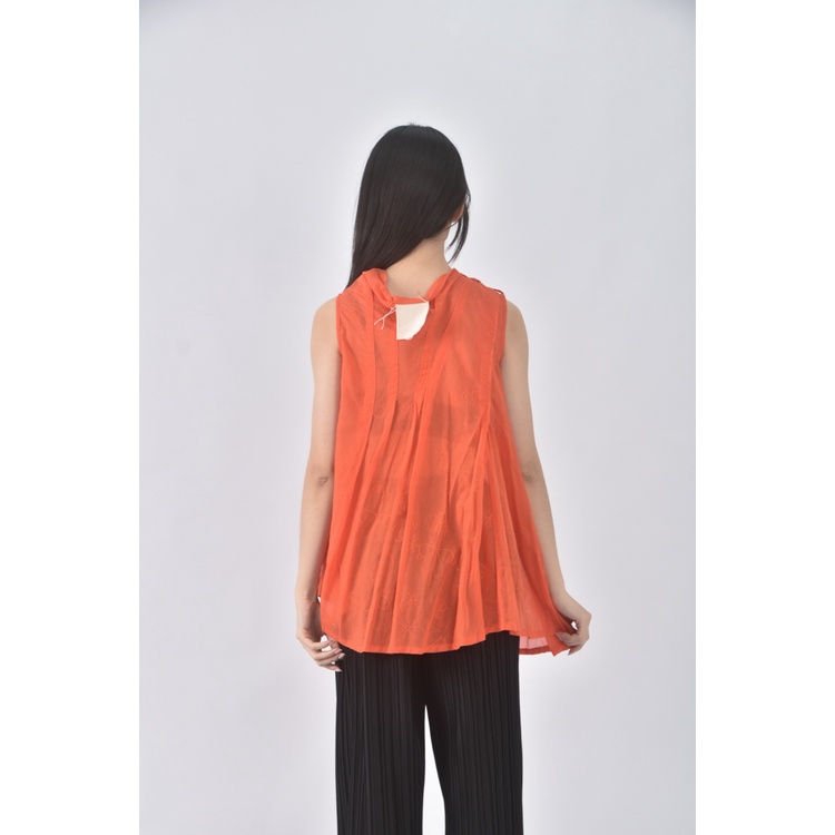 (S) tan i uciana質感無袖橘色上衣二手衣, , large