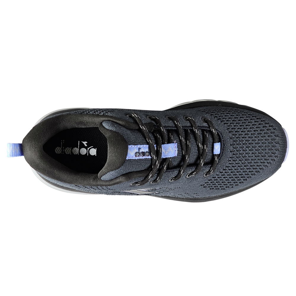 DIADORA迪亞多那 輕量避震慢跑鞋 女運動鞋 女鞋 透氣 針織 高彈鞋墊 緩震 回彈 吸震 厚底 耐磨 防滑 黑 紫, , large