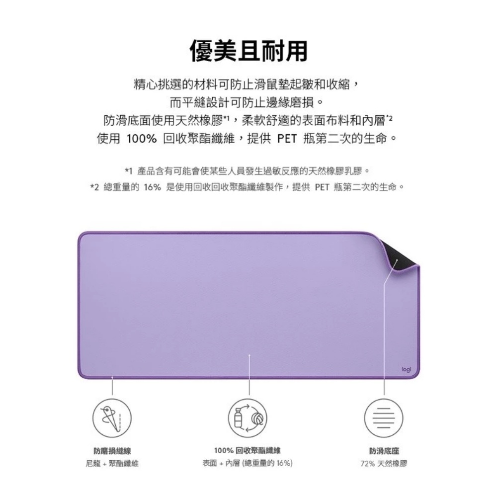【 Logitech 羅技 】DESK MAT 沉穩灰 桌面滑鼠墊, , large