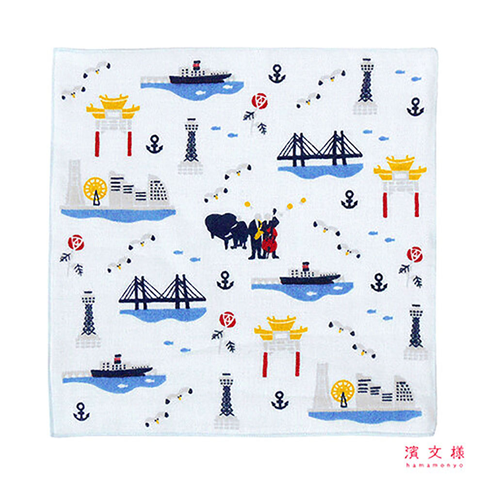 [瑪莎利亞]　日本製【濱文漾】純棉手帕/方巾－小船風景（3入組）, , large