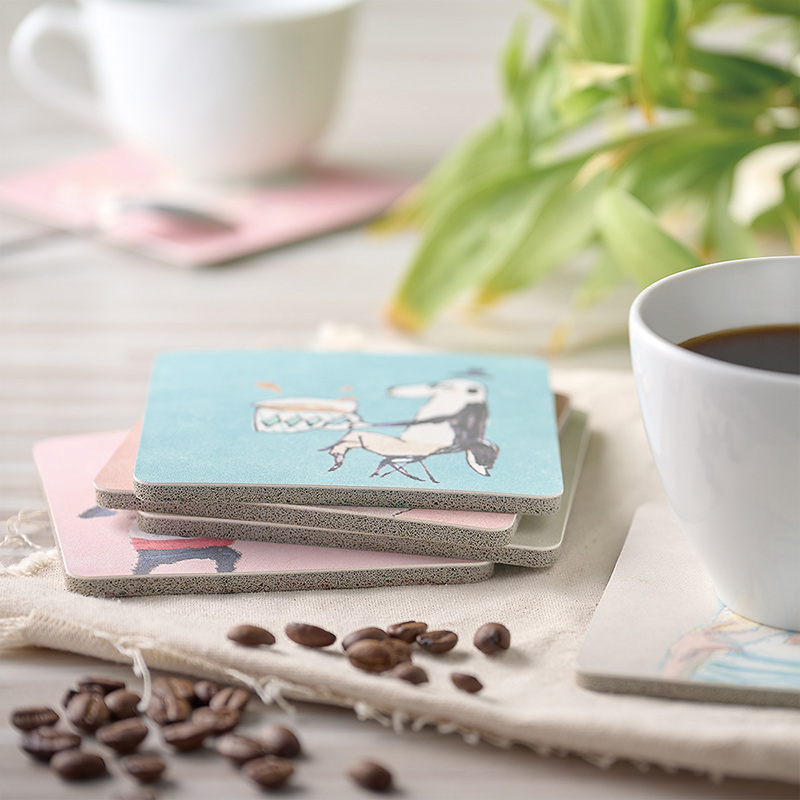 【怪獸】軟式珪藻土吸水杯墊 A Cup of Life---Ducky Shen (10x10cm) -Coffee dooggyy, , large