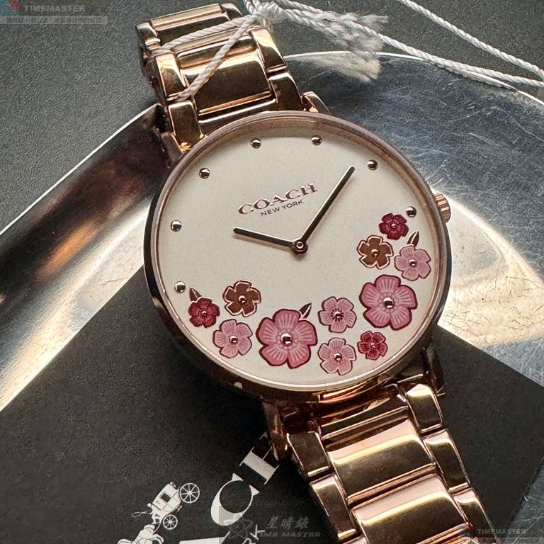 [星晴錶業]COACH手錶,36mm,CH00202白色錶面玫瑰金錶殼玫瑰金色精鋼錶帶款, , large