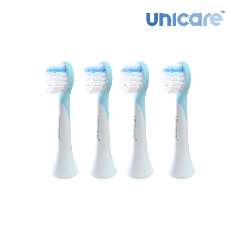 [unicare®] unibear兒童訂製電動牙刷替換刷頭四入組(兩款顏色可選), , large