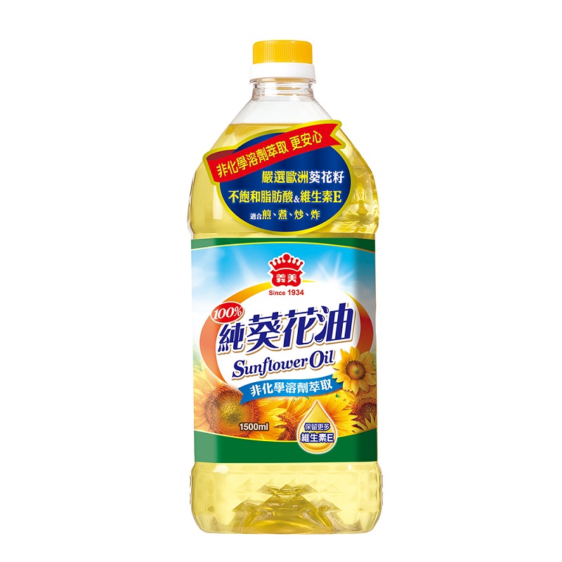 義美100％純葵花油1.5L, , large