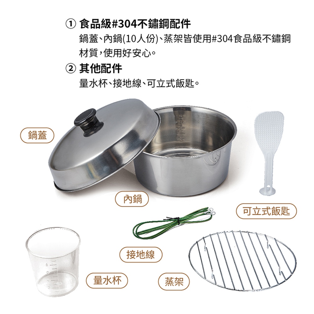 SANLUX 台灣三洋 10人份電鍋 EC-10SE, , large