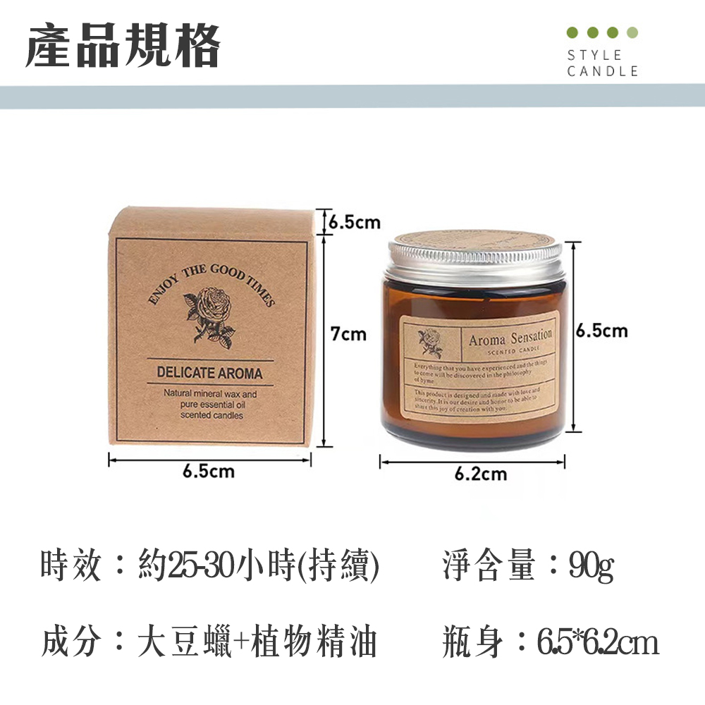 質感家居【旋轉蓋玻璃瓶香氛蠟燭】室內芬芳 薰香融燈 融蠟 精油 放鬆 舒緩 家用 公司 工作室 小蒼蘭 入厝 交換禮物, , large