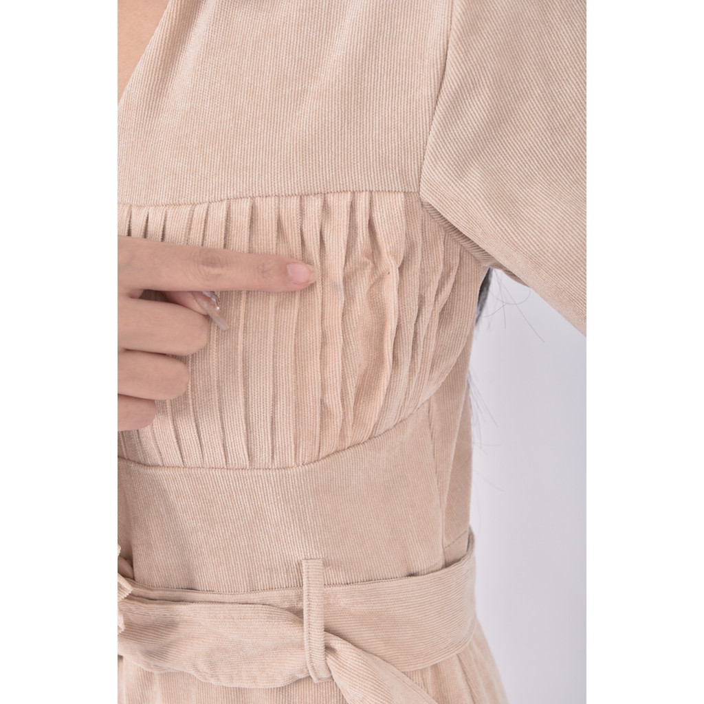 (M) clothing杏色綁帶長袖上衣二手衣, , large