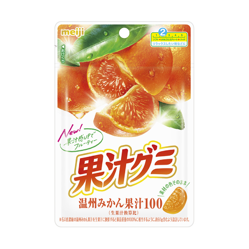 明治果汁QQ軟糖-溫州蜜柑口味54g, , large