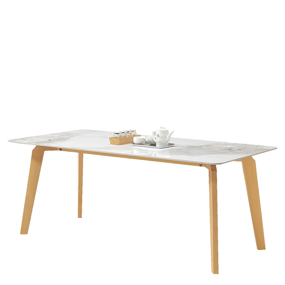 【Hampton 漢汀堡】來菈6尺原木岩板餐桌, , large