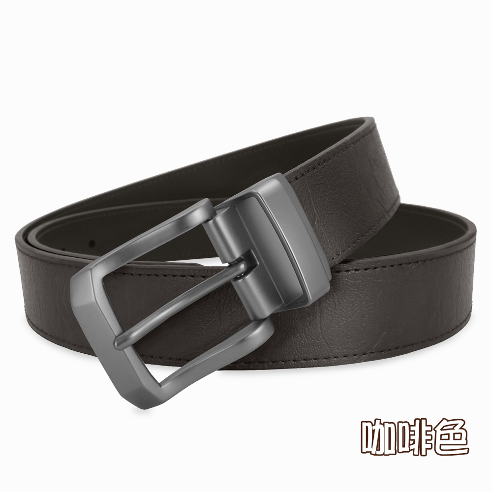 【CH-BELT 銓丞皮帶】正式商務 針扣夾座 男紳士皮帶休閒腰帶(黑/咖), , large