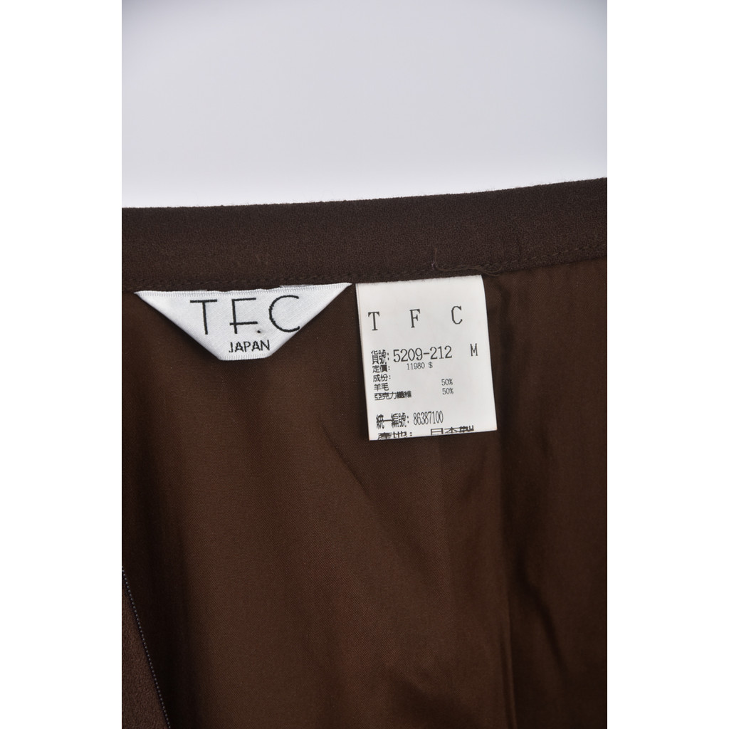 (S) tfc羊毛簡約棕色長裙二手衣, , large